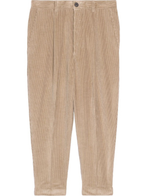 

Tapered corduroy cropped trousers, AMI Paris Tapered corduroy cropped trousers