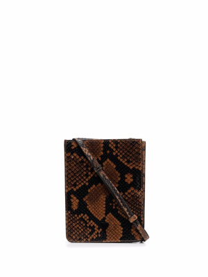 

Python print leather wallet, AMI Paris Python print leather wallet