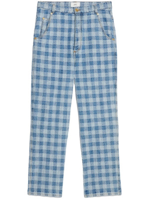 

Alex-fit checkered straight jeans, AMI Paris Alex-fit checkered straight jeans