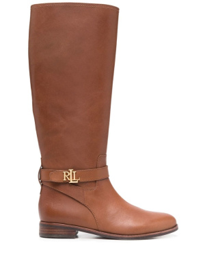 

Brittaney logo-plaque boots, Lauren Ralph Lauren Brittaney logo-plaque boots