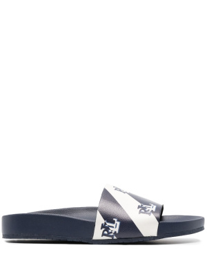 

Audrina logo-print slides, Lauren Ralph Lauren Audrina logo-print slides