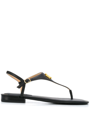 

Logo plaque flat sandals, Lauren Ralph Lauren Logo plaque flat sandals