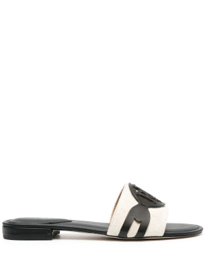 

Logo-appliqué flat slides, Lauren Ralph Lauren Logo-appliqué flat slides