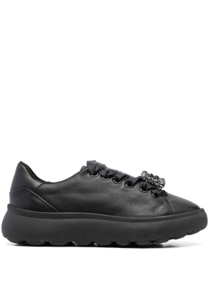 

Rhinestone-embellished leather sneakers, Geox Rhinestone-embellished leather sneakers