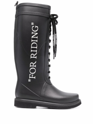 

Slogan-print rubber boots, Off-White Slogan-print rubber boots