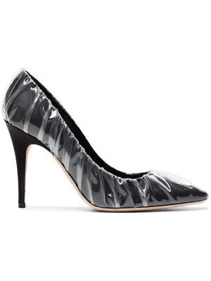 

C/O Jimmy Choo Black Anne 100 PVC Wrapped Satin Pumps, Off-White C/O Jimmy Choo Black Anne 100 PVC Wrapped Satin Pumps