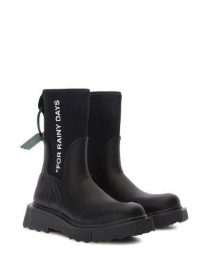 

Sponge logo-print rain boots, Off-White Sponge logo-print rain boots