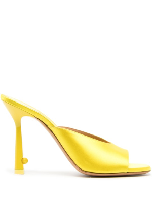 

Pop Lollipop 100mm satin mules, Off-White Pop Lollipop 100mm satin mules