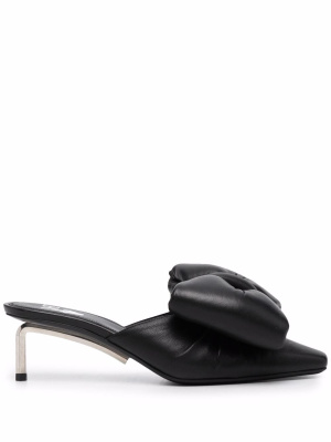 

Allen padded-bow leather high-heel mules, Off-White Allen padded-bow leather high-heel mules
