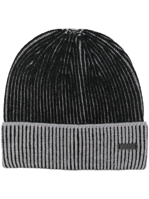 

Ribbed logo-plaque beanie, BOSS Ribbed logo-plaque beanie