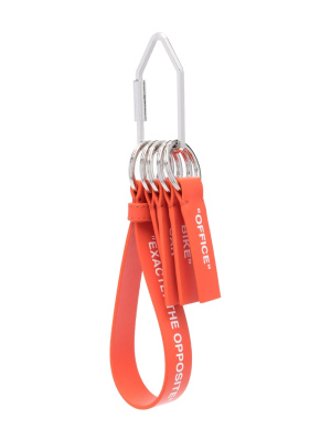 

Slogan-print leather keyring, Off-White Slogan-print leather keyring