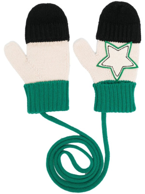 

Star-patch panelled mittens, Kenzo Star-patch panelled mittens