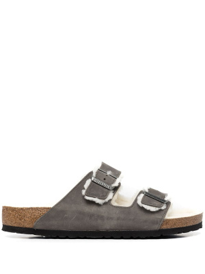 

Arizona Shearling buckled sandals, Birkenstock Arizona Shearling buckled sandals