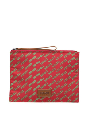 

Logo-print leather wash bag, Kenzo Logo-print leather wash bag