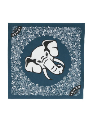 

Elephant-print cotton scarf, Kenzo Elephant-print cotton scarf
