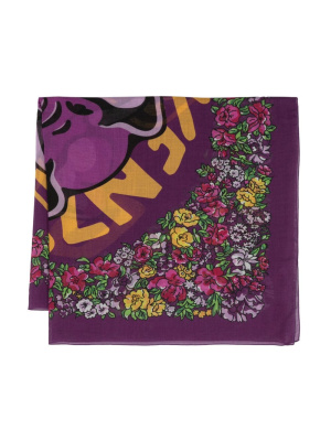 

Floral-print logo scarf, Kenzo Floral-print logo scarf