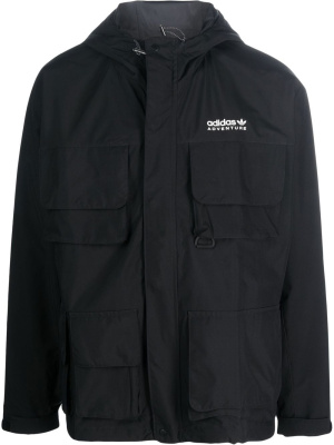 

Chest logo-print hooded jacket, Adidas Chest logo-print hooded jacket