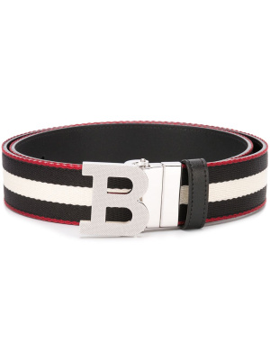 

Striped logo-buckle belt, Bally Striped logo-buckle belt