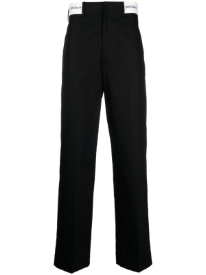 

Logo-waistband chino trousers, Palm Angels Logo-waistband chino trousers