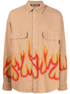 

Flame-print long-sleeve shirt, Palm Angels Flame-print long-sleeve shirt