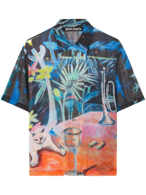 

Oil On Canvas button-up bowling shirt, Palm Angels Oil On Canvas button-up bowling shirt