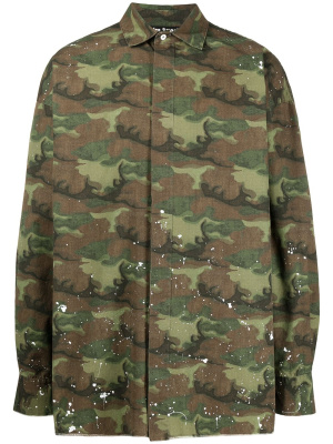 

Camouflage logo print shirt, Palm Angels Camouflage logo print shirt
