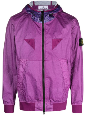 

Logo-patch zip-up hooded jacket, Stone Island Logo-patch zip-up hooded jacket