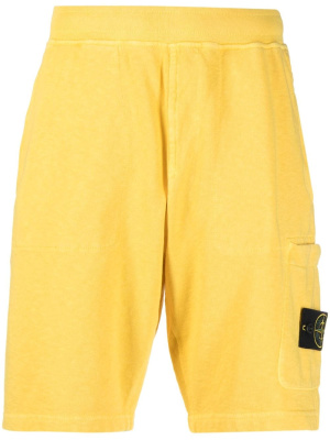 

Side logo-patch elasticated-waistband shorts, Stone Island Side logo-patch elasticated-waistband shorts