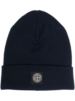 

Logo-embroidered wool beanie, Stone Island Logo-embroidered wool beanie
