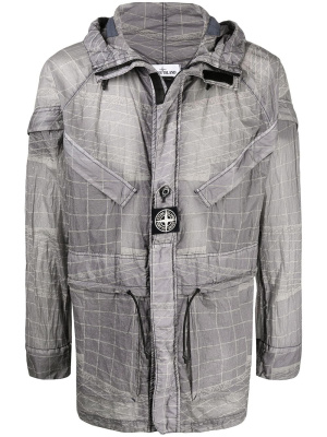 

Abstract-print hooded lightweight jacket, Stone Island Abstract-print hooded lightweight jacket