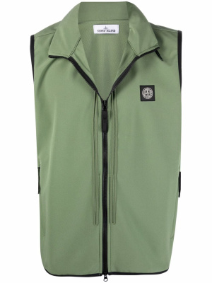 

Logo patch zipped waistcoat, Stone Island Logo patch zipped waistcoat