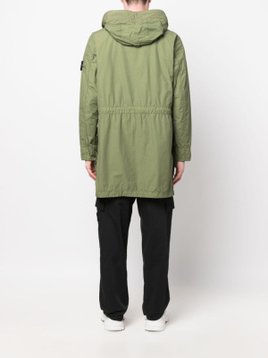 

Logo-patch hooded jacket, Stone Island Logo-patch hooded jacket