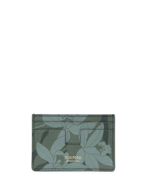 

Floral-print leather cardholder, TOM FORD Floral-print leather cardholder