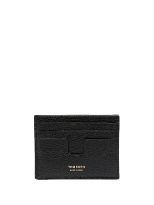

Logo-print grained-leather cardholder, TOM FORD Logo-print grained-leather cardholder