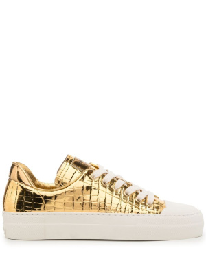 

Croc-embossed metallic sneakers, TOM FORD Croc-embossed metallic sneakers