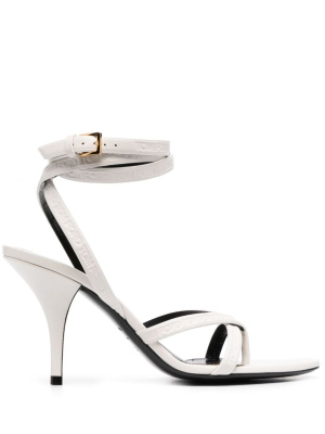 

Logo-embossed heeled leather sandals, TOM FORD Logo-embossed heeled leather sandals