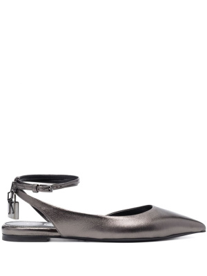

Padlock metallic-leather ballerina shoes, TOM FORD Padlock metallic-leather ballerina shoes