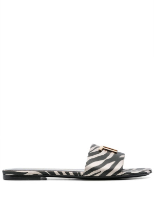 

Embellished zebra-print slides, TOM FORD Embellished zebra-print slides