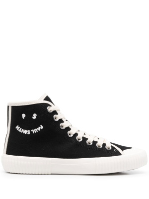 

Embroidered-logo lace-up sneakers, Paul Smith Embroidered-logo lace-up sneakers