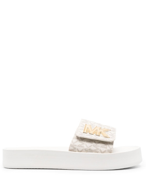 

Logo-plaque flatform slides, Michael Michael Kors Logo-plaque flatform slides