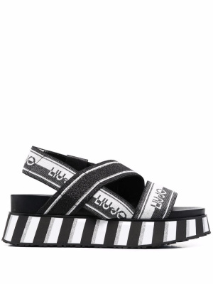 

Frida striped logo-print sandals, LIU JO Frida striped logo-print sandals