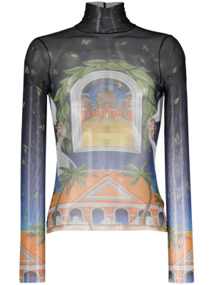 

Maison D'Ete print mesh top, Casablanca Maison D'Ete print mesh top