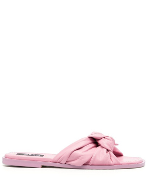 

Knot-strap leather sandals, MSGM Knot-strap leather sandals