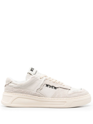 

Logo-print leather sneakers, MSGM Logo-print leather sneakers