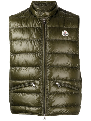 

Padded logo-patch gilet, Moncler Padded logo-patch gilet