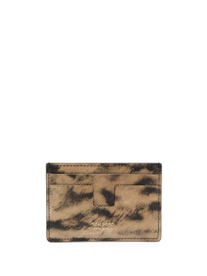 

Distressed-print leather cardholder, TOM FORD Distressed-print leather cardholder