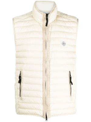 

Logo-patch zip-up quilted gilet, Stone Island Logo-patch zip-up quilted gilet
