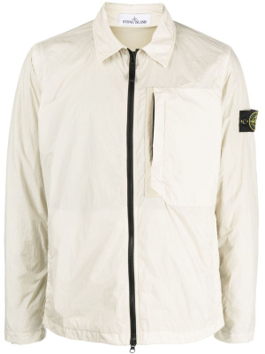 

Compass-patch lightweight zip-up jacket, Stone Island Compass-patch lightweight zip-up jacket