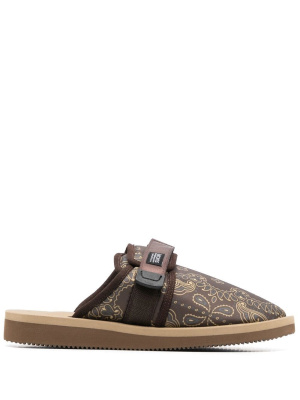 

Paisley-print touch-strap slippers, Suicoke Paisley-print touch-strap slippers