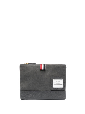

Twill-weave zipped pouch, Thom Browne Twill-weave zipped pouch